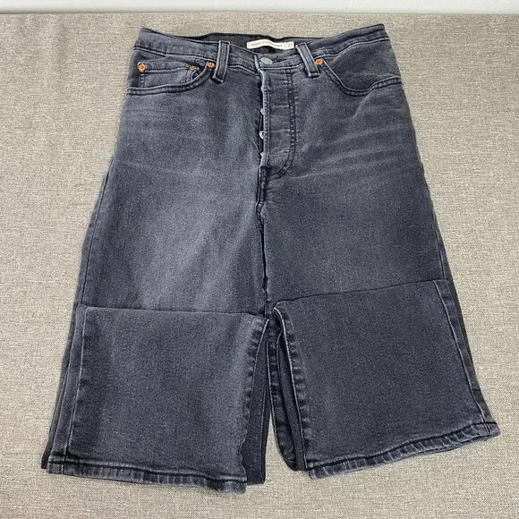Levi's Ribcage Straight Ankle Denim Jeans Women's 27 High Rise Gray Casual Pants - Picture 3 of 14